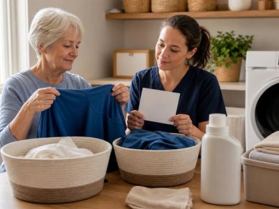 Home Care Laundry Plan: Clothing, Skin Needs, and Privacy