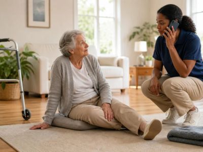 Home Care Fall Response: Stay, Assess, and Call for Help