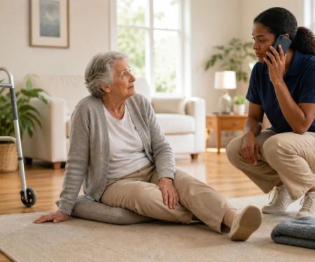 Home Care Fall Response: Stay, Assess, and Call for Help