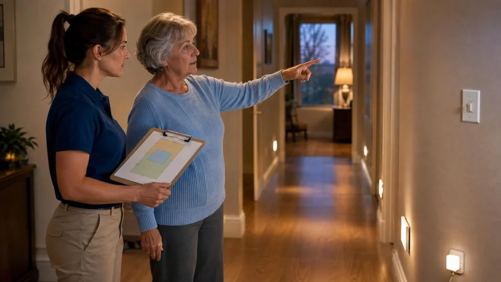Home Care Lighting Check: Glare, Switches, and Night Paths