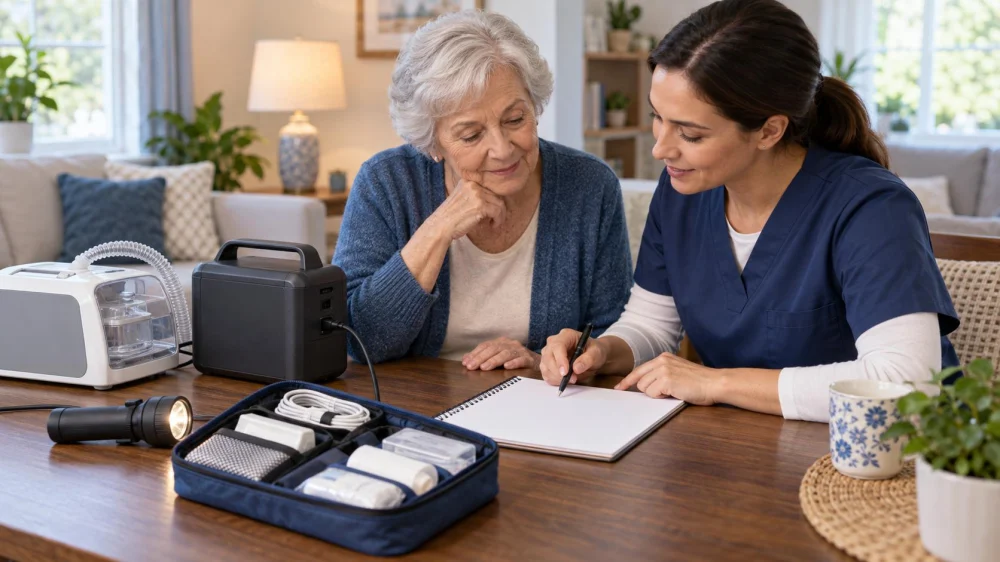 Home Care Device Power Outage: Contacts, Backup, and Handoff