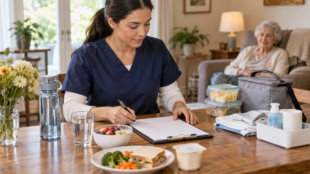 Care Visit Meal and Hydration Notes: Intake, Help, and Changes