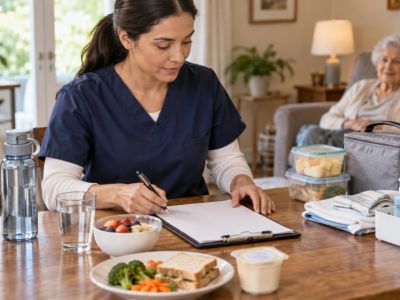 Care Visit Meal and Hydration Notes: Intake, Help, and Changes