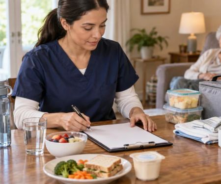 Care Visit Meal and Hydration Notes: Intake, Help, and Changes