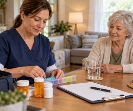 Home Care Medication Reminder Handoff: Time, Record, and Limits