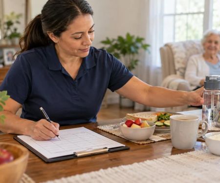 Home Care Appetite Log: Meals, Fluids, Changes, and Handoff