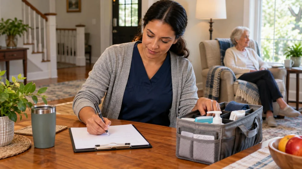 Home Care Near-Fall Note: Place, Cause, and Prevention