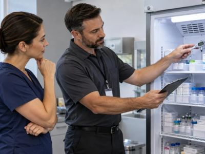 Medicine Refrigerator Check: Temperature and Handoff
